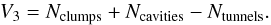 \appendix \setcounter{section}{1} \begin{equation} \label{v3} V_3=N_{\mathrm{clumps}} + N_{\mathrm{cavities}} - N_{\mathrm{tunnels}}. \end{equation}
