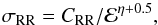 \begin{equation} \sigma_{\mathrm{RR}}=C_{\mathrm{RR}}/{\cal E}^{\eta+0.5} , \end{equation}