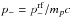 \hbox{$p_{-}= p_{-}^{\rm rf}/m_{p}c$}