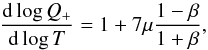 \hbox{$\beta = \frac{P_{gas}}{P} = \frac{x - 1/2}{x+ 1/2}$}