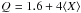 \hbox{$Q_{\rm}=1.6+4 \langle X\rangle$}