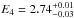 \hbox{$E_4=2.74^{+0.01}_{-0.03}$}