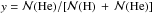 \hbox{$y = \mathcal{N}(\rm{He})/[\mathcal{N}(\rm{H})\,+\,\mathcal{N}(\rm{He})]$}