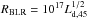 \hbox{$R_{\rm BLR}=10^{17} L^{1/2}_{\rm d,45}$}