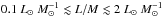\hbox{$0.1~\lsun~M_\odot^{-1} \lesssim L/M \lesssim 2~\lsun~M_\odot^{-1}$}