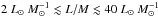 \hbox{$2~\lsun~M_\odot^{-1}\lesssim L/M \lesssim 40~\lsun~M_\odot^{-1}$}