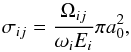 \begin{equation} \sigma_{ij} = \frac{\Omega_{ij}}{ \omega_{i} E_{i}}\pi a_{0}^{2}, \label{Eq:Omega} \end{equation}