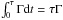 \hbox{$\int_0^\tau \Gamma {\rm d}t = \tau \Gamma$}