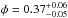 \hbox{$\phi=0.37^{+0.06}_{-0.05}$}