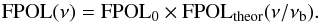 \begin{equation} \mathrm{FPOL(\nu)=FPOL_{0} \times FPOL_{theor}(\nu/\nu_b)}. \end{equation}