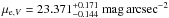 \hbox{$\mu_{{\rm e},V} = 23.371^{+0.171}_{-0.144}\;\mathrm{mag}\,\mathrm{arcsec}^{-2}$}