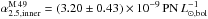 \hbox{$\alpha_{2.5,\mathrm{inner}}^{\mathrm{M\,49}} = (3.20\pm 0.43) \times 10^{-9}\,\mathrm{PN}\,L^{-1}_{\odot,\mathrm{bol}}$}