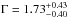 \hbox{$\Gamma = 1.73_{-0.40}^{+0.43}$}