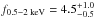 \hbox{$f_{0.5{-}2\rm \; keV}=4.5_{-0.5}^{+1.0}$}