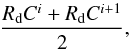 \begin{equation} \frac{R_{\rm d} C^{i}+R_{\rm d} C^{i+1}}{2}, \end{equation}