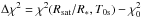\hbox{$\Delta\chi^2=\chi^2(R_{\rm sat}/R_*,T_{\rm 0s})-\chi^2_0$}
