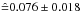 \hbox{$\hat{=} 0.076\pm0.018$}