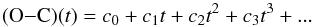 \appendix \setcounter{section}{3} \begin{equation} ({\rm O {-} C}) (t)= c_0 + c_1 t + c_2 t^2 + c_3 t^3 + ... \label{parabola1} \end{equation}