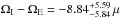 \hbox{$\Oi-\Oe = -8.84_{-5.84}^{+5.59}\,\mu$}