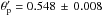 \hbox{$\theta_{\rm p}'= 0.548\,\pm\,0.008$}