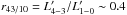 \hbox{$r_{43/10}=L^\prime_{4-3}/L^\prime_{1{-}0}\sim0.4$}