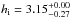 \hbox{$\hi=3.15^{+0.00}_{-0.27}$}