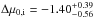 \hbox{$\Delta\mui=-1.40^{+0.39}_{-0.56}$}