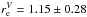 \hbox{$r_\mathrm{e}^V = 1.15\pm 0.28$}