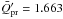 \hbox{$\bar{Q}'_{\text{pr}} = 1.663$}