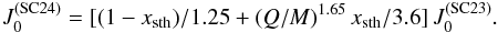 \appendix \setcounter{section}{1} \begin{equation} J_0^\mathrm{(SC24)} = [(1-x_{\rm sth})/1.25+(Q/M)^{1.65}\,x_{\rm sth}/3.6]\,J_0^\mathrm{(SC23)}. \end{equation}