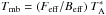 \hbox{$T_{\rm mb}=(F_{\rm eff}/B_{\rm eff})~T_{\rm A}^*$}