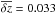 \hbox{$\overline{\delta z} = 0.033$}