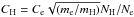 \hbox{$C_{\rm H} = C_{\rm e} \sqrt{(m_{\rm e}/m_{\rm H})} N_{\rm H}/N_{\rm e}$}