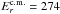 \hbox{${E_{r}^{\rm c.m.} = 274}$}