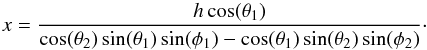 \begin{equation} \label{eq:disk2} \hat{n}_2\cdot \vec{x}=h \end{equation}