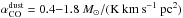 \hbox{$\alpha_{\rm CO}^{\rm dust} = 0.4{-}1.8~M_{\sun}/({\rm K~km~s^{-1}~pc^2})$}