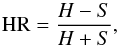 \begin{equation} {\rm HR}=\frac{H-S}{H+S}, \end{equation}