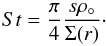 \begin{equation} St = {\pi \over 4} {{s \rho_\circ}\over \Sigma(r)} \cdot \end{equation}