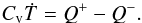 \appendix \setcounter{section}{2} \begin{equation} C_\mathrm{v}\dot{T} = Q^{+} - Q^{-}. \label{eq:enbalB} \end{equation}