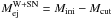 \hbox{$M_\text{ej}^\text{W+SN} = M_\text{ini} - M_\text{cut}$}