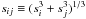 \hbox{$s_{ij} \equiv (s_i^3 + s_j^3)^{1/3}$}