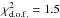 \hbox{$\chi^2_\mathrm{d.o.f.}=1.5$}
