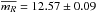 \hbox{$\overline{m_R}=12.57\pm0.09$}