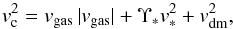 \begin{equation} \label{eq:vs_2} v^{2}_{\text{c}} = v_{\text{gas}}\,|v_{\text{gas}}| + \Upsilon_{*}v^{2}_{*} + v^{2}_{\text{dm}}, \end{equation}
