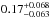 \hbox{$0.17^{+0.068}_{-0.063}$}