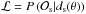 \hbox{$\mathcal{L}={P}\left({\mathcal{O}}_\mathrm{s}|{{d}}_\mathrm{s}({\theta})\right)$}