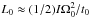 \hbox{$L_0\approx(1/2)I\Omega_0^2/t_0$}