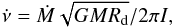 \begin{equation} \label{eq0} \dot{\nu}=\dot{M}\sqrt{GMR_{\rm d}}/2 \pi I, \end{equation}