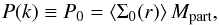 \begin{equation} P(k) \equiv P_0 = \langle \Sigma_0(r) \rangle \, M_{\rm part} , \end{equation}