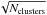 \hbox{$\sqrt{N_{\rm clusters}}$}